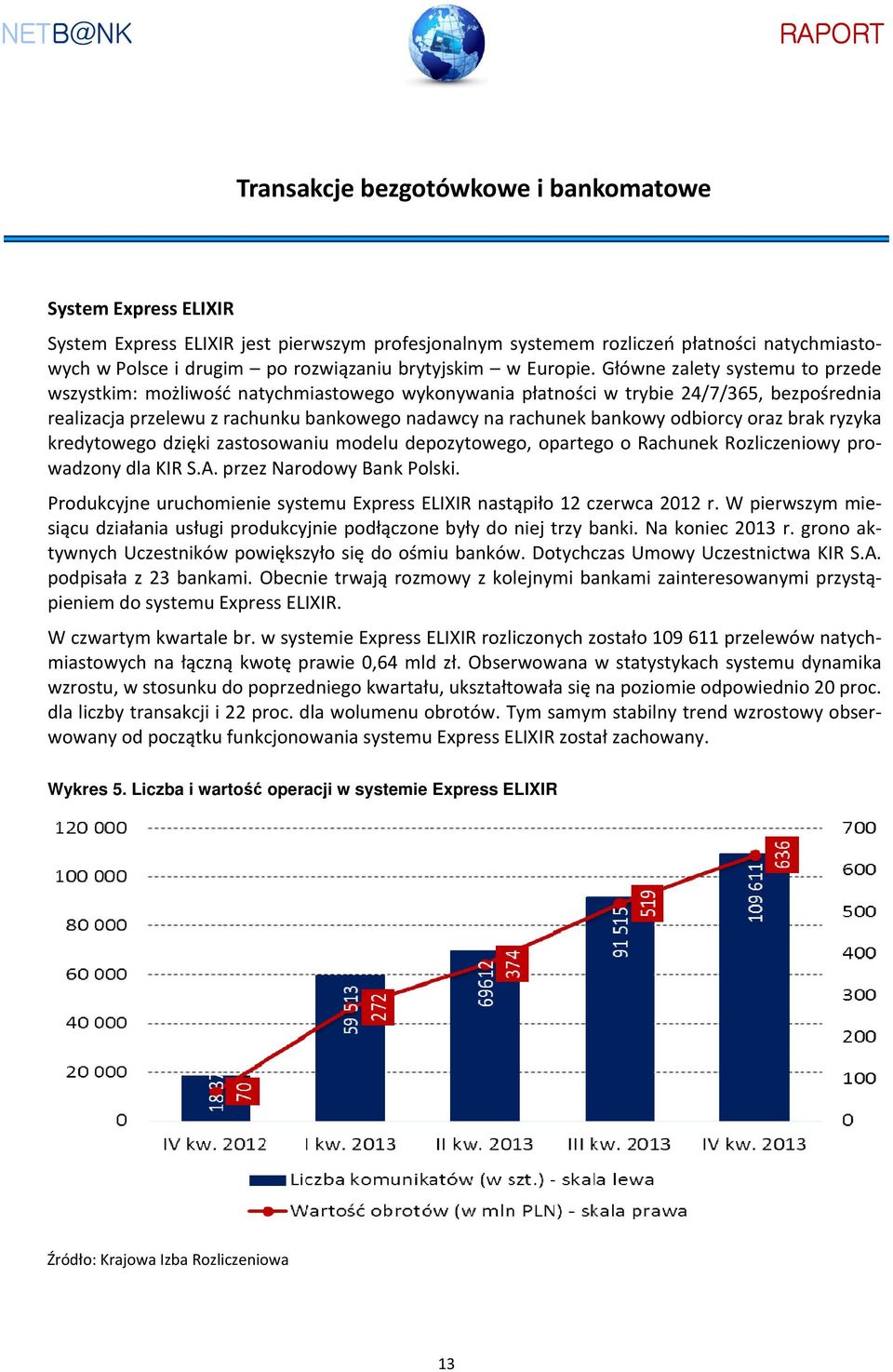 odbiorcy oraz brak ryzyka kredytowego dzięki zastosowaniu modelu depozytowego, opartego o Rachunek Rozliczeniowy prowadzony dla KIR S.A. przez Narodowy Bank Polski.