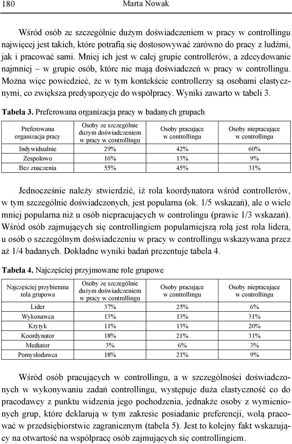 Można więc powiedzieć, że w tym kontekście controllerzy są osobami elastycznymi, co zwiększa predyspozycje do współpracy. Wyniki zawarto w tabeli 3. Tabela 3.