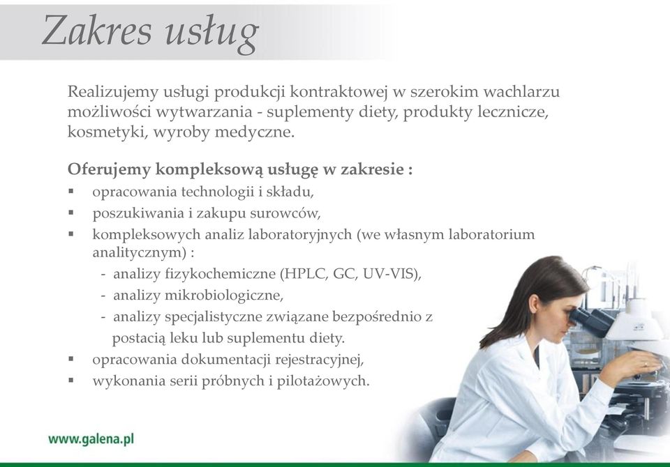 Oferujemy kompleksową usługę w zakresie : opracowania technologii i składu, poszukiwania i zakupu surowców, kompleksowych analiz laboratoryjnych (we