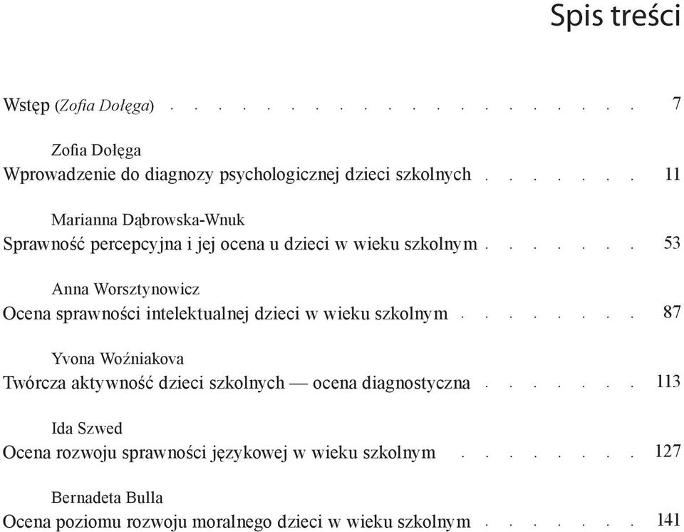 w wieku szkolnym Yvona Woźniakova Twórcza aktywność dzieci szkolnych ocena diagnostyczna Ida Szwed Ocena rozwoju