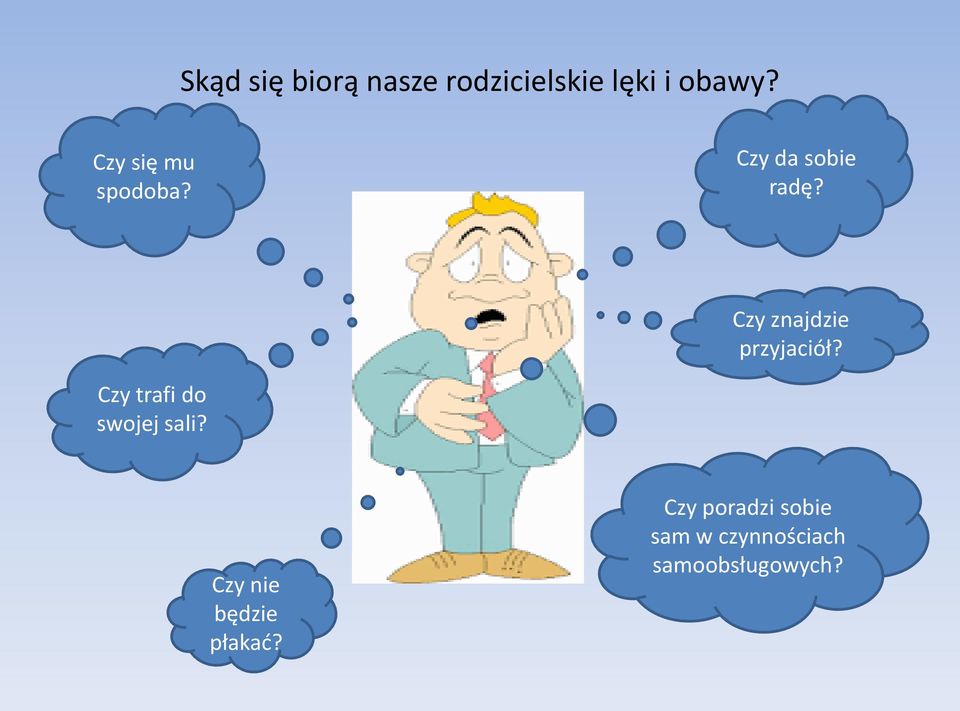 Czy znajdzie przyjaciół? Czy trafi do swojej sali?