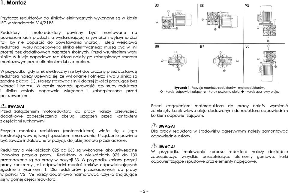 Tuleja wejściowa reduktora i wału napędowego silnika elektrycznego muszą być w linii prostej bez dodatkowych naprężeń skośnych.