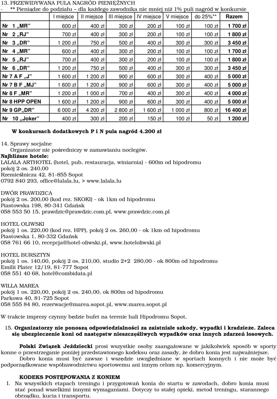 zł 300 zł 200 zł 100 zł 100 zł 1 700 zł Nr 5 RJ 700 zł 400 zł 300 zł 200 zł 100 zł 100 zł 1 800 zł Nr 6 DR 1 200 zł 750 zł 500 zł 400 zł 300 zł 300 zł 3 450 zł Nr 7 A F J 1 600 zł 1 200 zł 900 zł 600