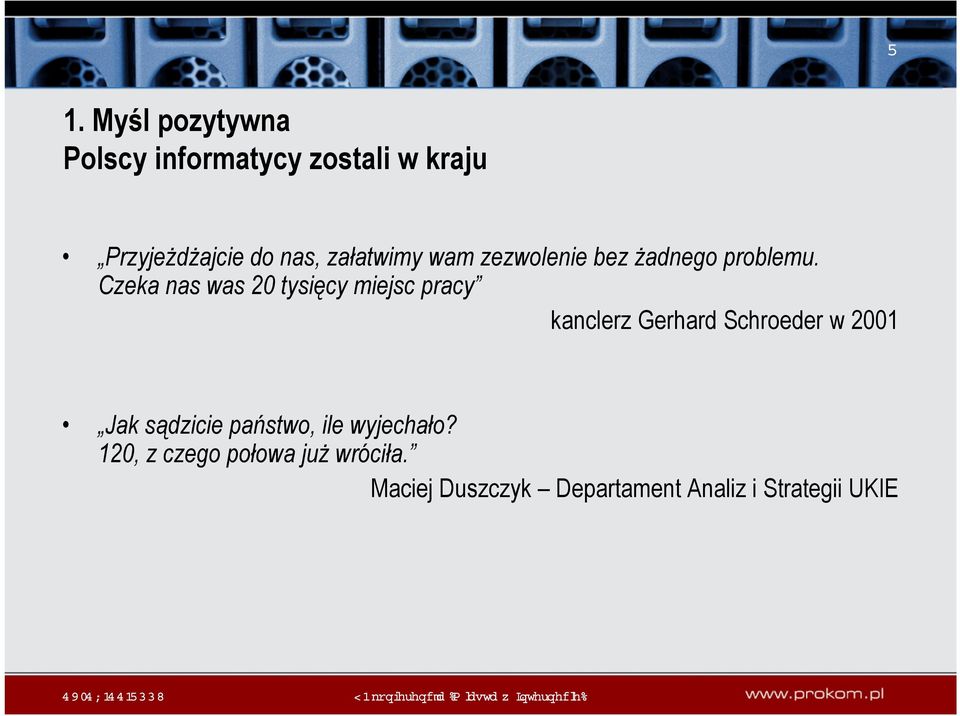 Czeka nas was 20 tysięcy miejsc pracy kanclerz Gerhard Schroeder w 2001 Jak