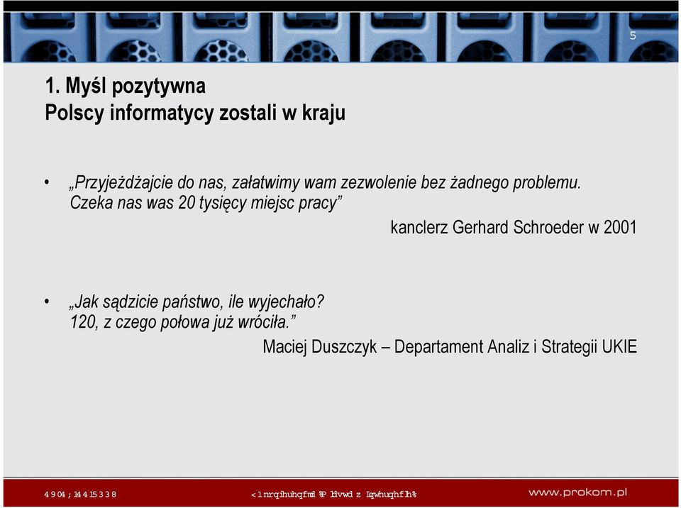 Czeka nas was 20 tysięcy miejsc pracy kanclerz Gerhard Schroeder w 2001 Jak