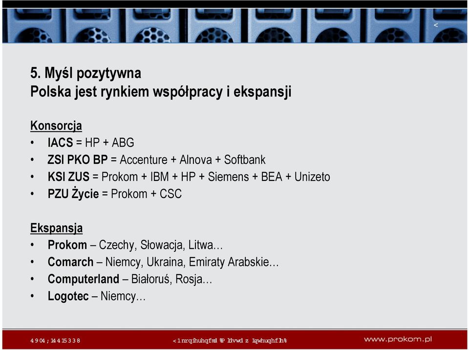 + BEA + Unizeto PZU Życie = Prokom + CSC Ekspansja Prokom Czechy, Słowacja, Litwa