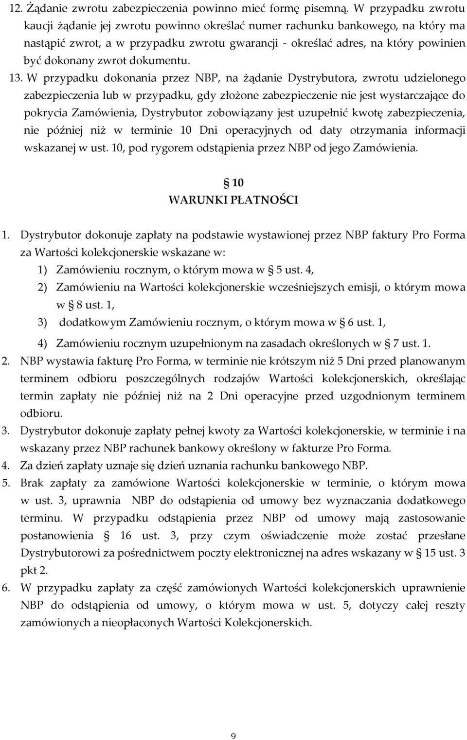 zwrot dokumentu. 13.