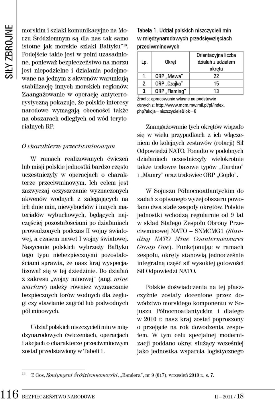 Zaangażowanie w operację antyterrorystyczną pokazuje, że polskie interesy narodowe wymagają obecności także na obszarach odległych od wód terytorialnych RP.