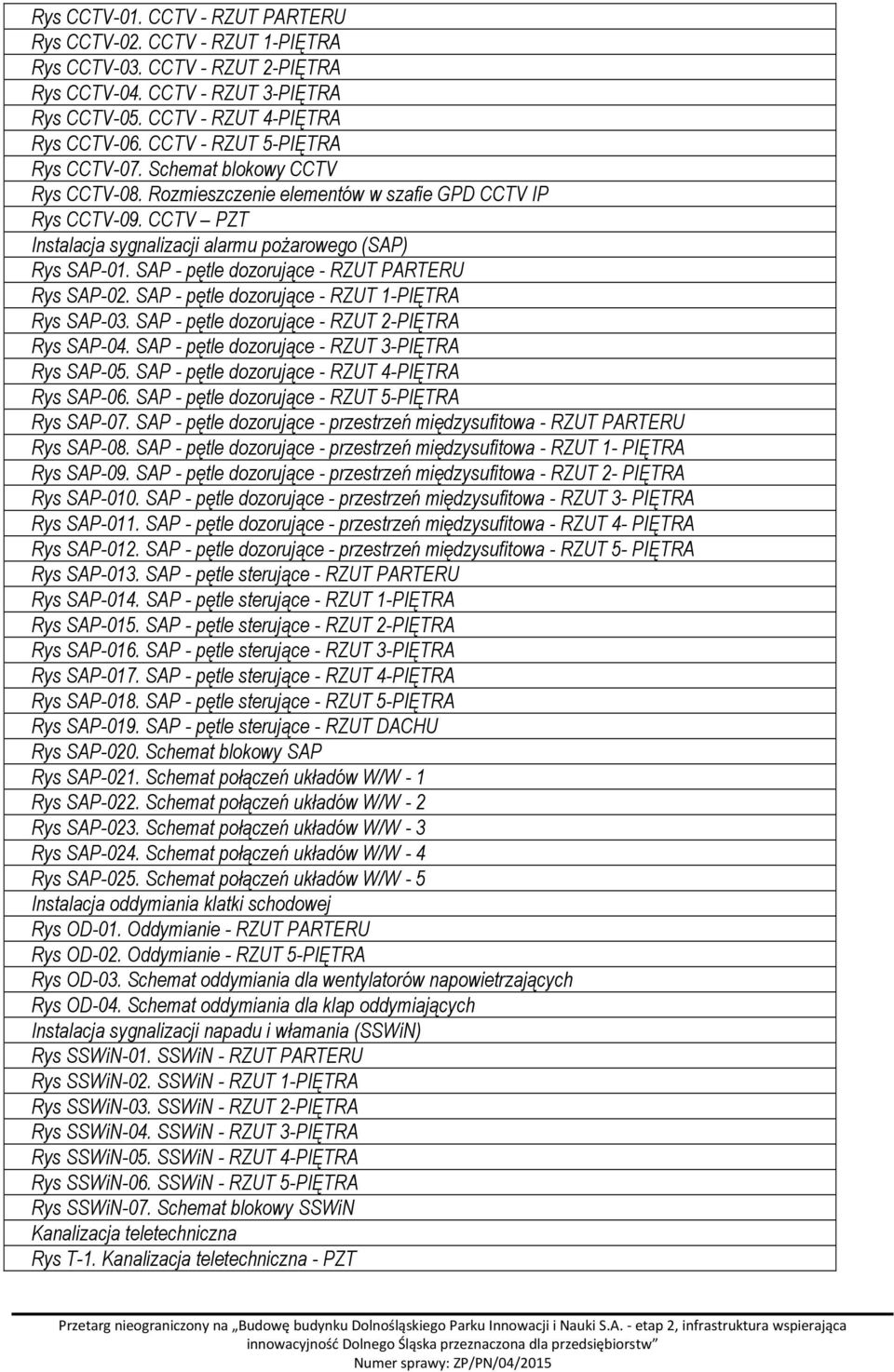 SAP - pętle dozorujące - RZUT PARTERU Rys SAP-02. SAP - pętle dozorujące - RZUT 1-PIĘTRA Rys SAP-03. SAP - pętle dozorujące - RZUT 2-PIĘTRA Rys SAP-04.
