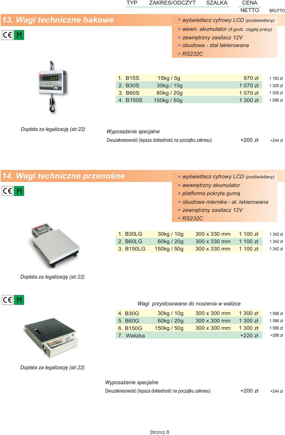 Wagi techniczne przenoœne wyœwietlacz cyfrowy LCD (podœwietlany) wewnêtrzny akumulator platforma pokryta gum¹ obudowa miernika - al. lakierowane 1. 2. 3.