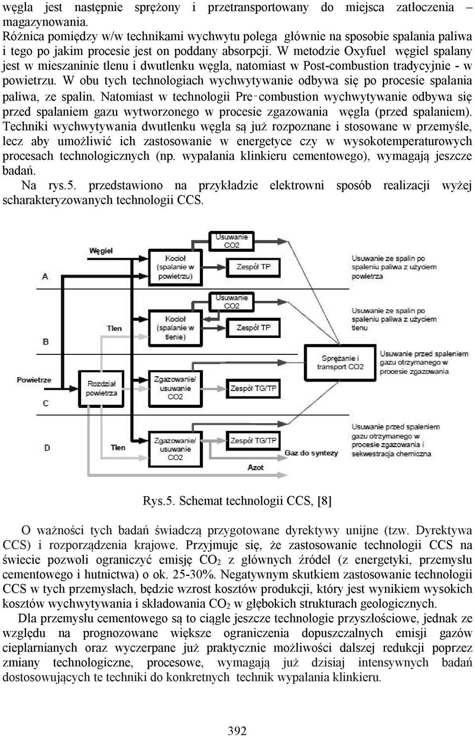 W metodzie Oxyfuel węgiel spalany jest w mieszaninie tlenu i dwutlenku węgla, natomiast w Post-combustion tradycyjnie - w powietrzu.
