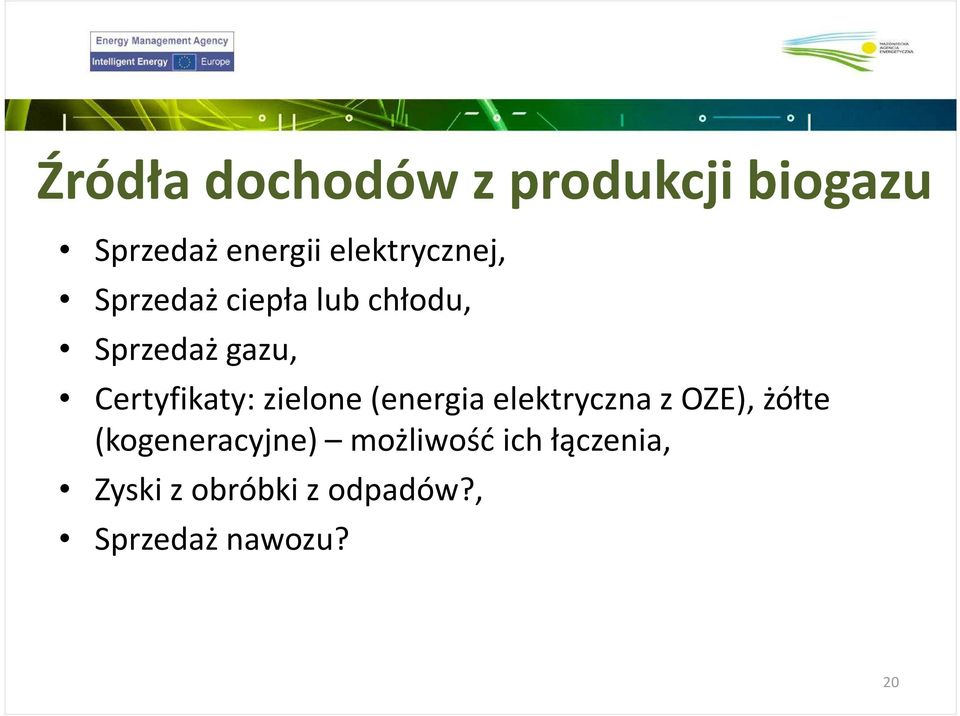 Certyfikaty: zielone (energia elektryczna z OZE), żółte