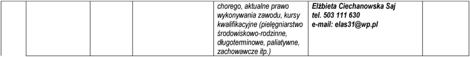 środowiskowo-rodzinne, długoterminowe, paliatywne,