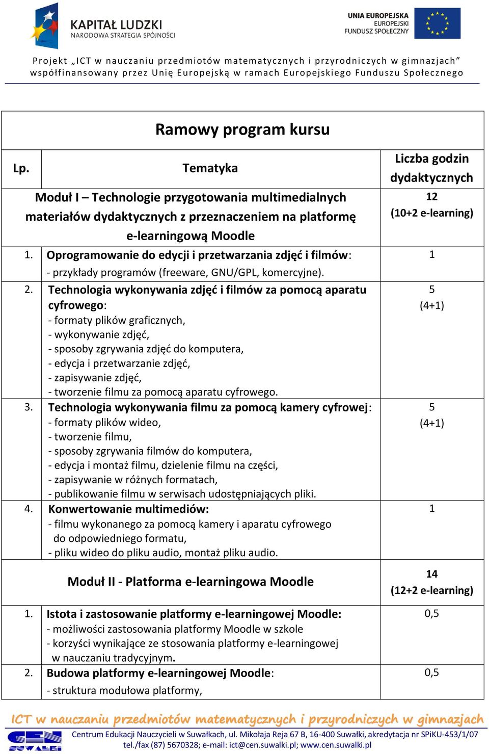 Technologia wykonywania zdjęd i filmów za pomocą aparatu cyfrowego: - formaty plików graficznych, - wykonywanie zdjęd, - sposoby zgrywania zdjęd do komputera, - edycja i przetwarzanie zdjęd, -