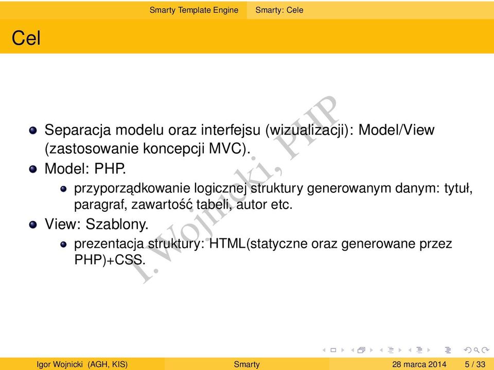 przyporzadkowanie logicznej struktury generowanym danym: tytuł, paragraf, zawartość