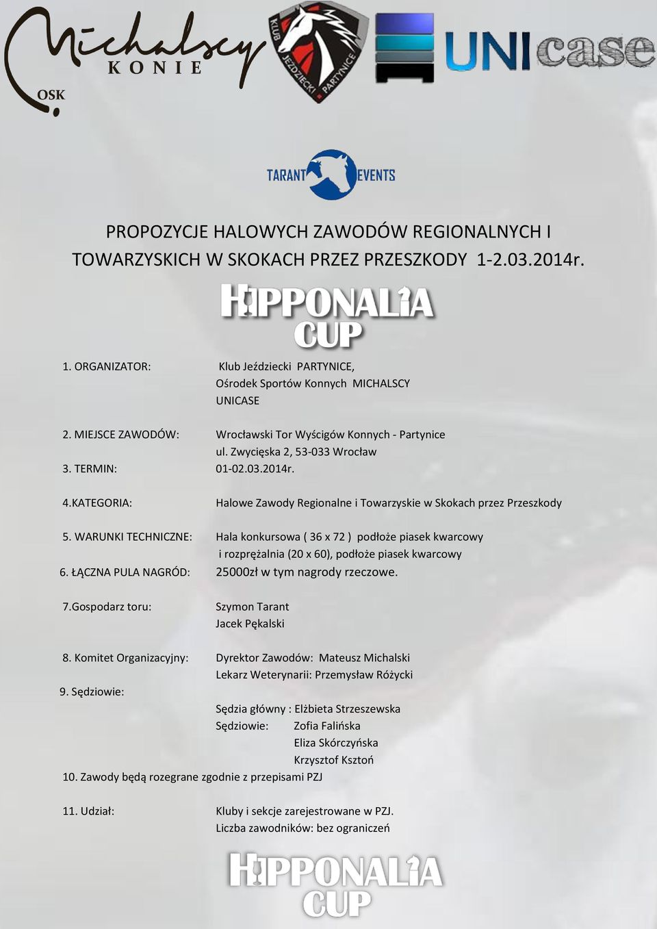 KATEGORIA: Halowe Zawody Regionalne i Towarzyskie w Skokach przez Przeszkody 5.