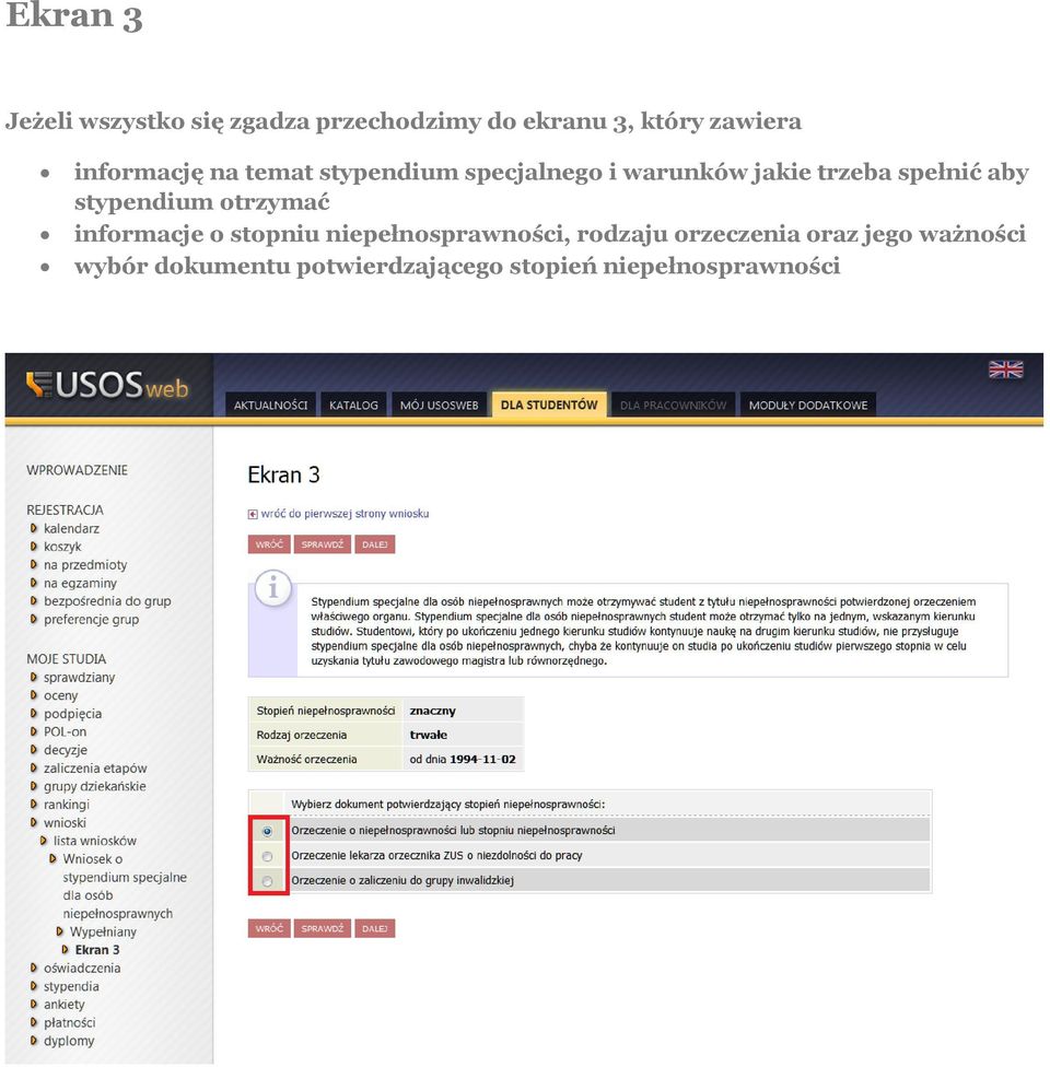 aby stypendium otrzymać informacje o stopniu niepełnosprawności, rodzaju