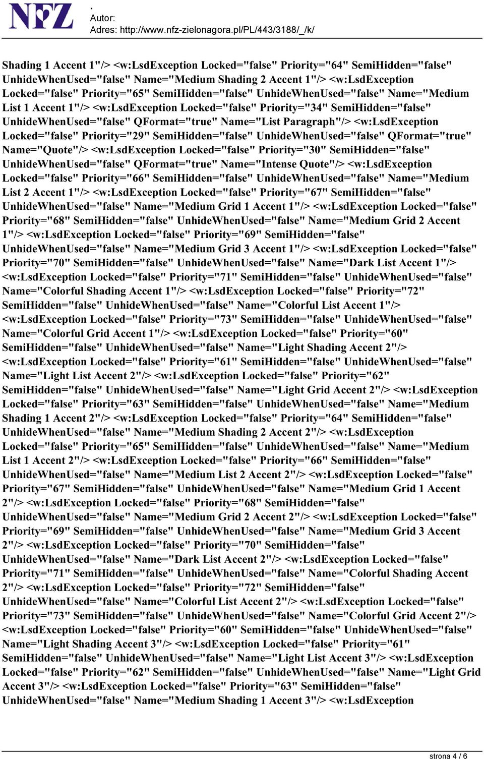 <w:lsdexception Locked="false" Priority="29" SemiHidden="false" UnhideWhenUsed="false" QFormat="true" Name="Quote"/> <w:lsdexception Locked="false" Priority="30" SemiHidden="false"