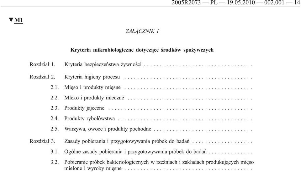 Produkty rybołówstwa....... 2.5. Warzywa, owoce i produkty pochodne... Rozdział 3. Zasady pobierania i przygotowywania próbek do badań... 3.1.