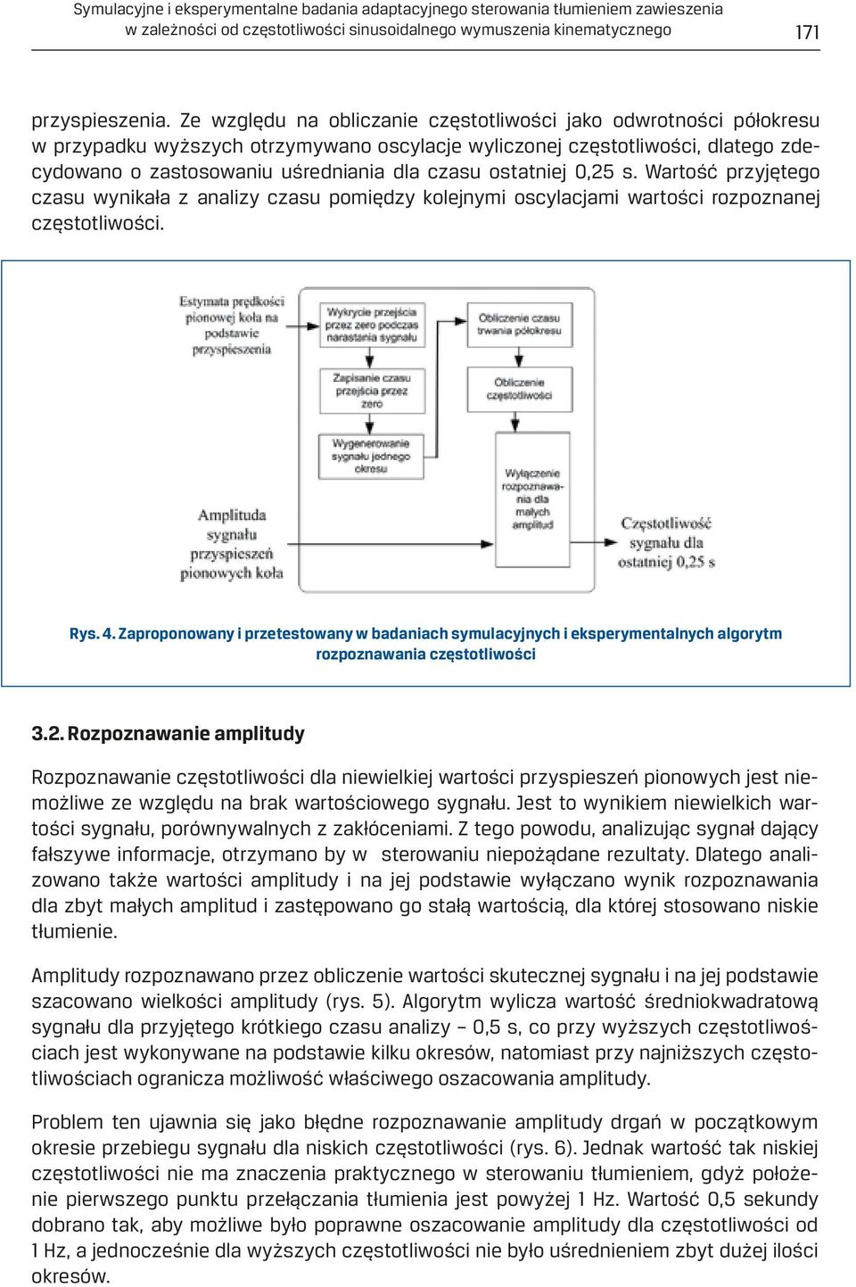 ostatniej 0,25 s. Wartość przyjętego czasu wynikała z analizy czasu pomiędzy kolejnymi oscylacjami wartości rozpoznanej częstotliwości. Rys. 4.