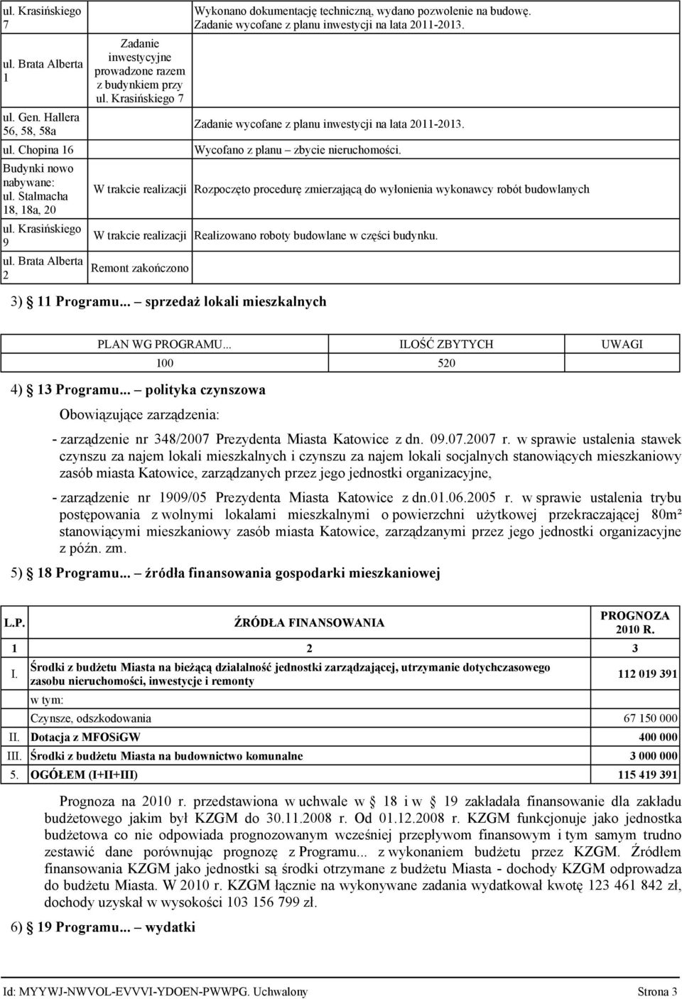 Zadanie wycofane z planu inwestycji na lata 2011-2013. Zadanie wycofane z planu inwestycji na lata 2011-2013. Wycofano z planu zbycie nieruchomości.