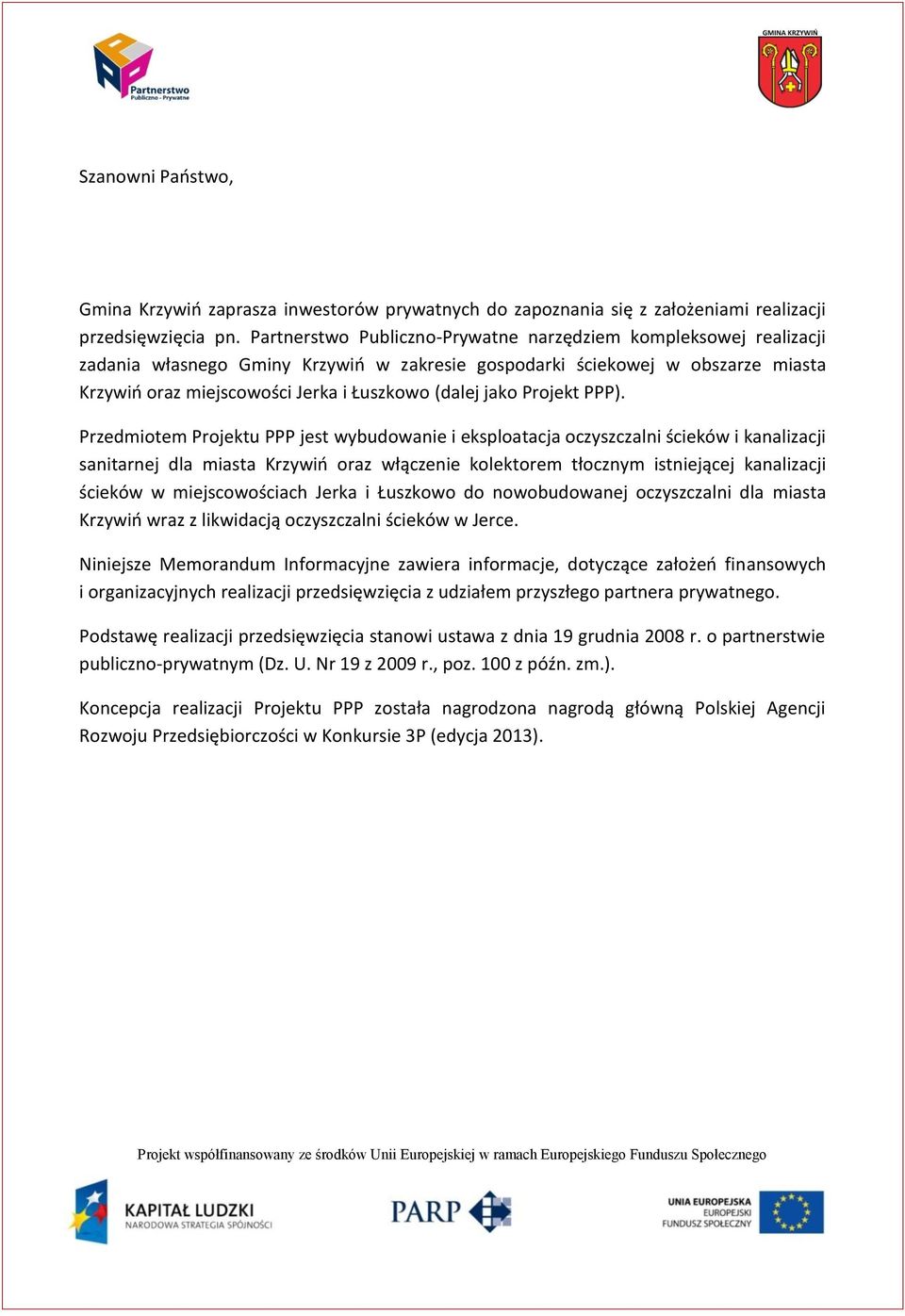 jako Projekt PPP).