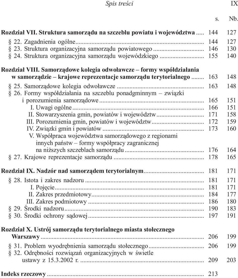 Samorz¹dowe kolegia odwo³awcze... 163 148 26. Formy wspó³dzia³ania na szczeblu ponadgminnym zwi¹zki i porozumienia samorz¹dowe... 165 151 I. Uwagi ogólne... 166 151 II.