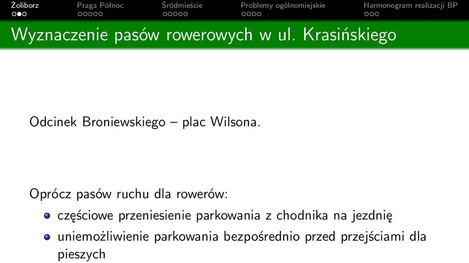 Oprócz pasów ruchu dla rowerów: częściowe przeniesienie