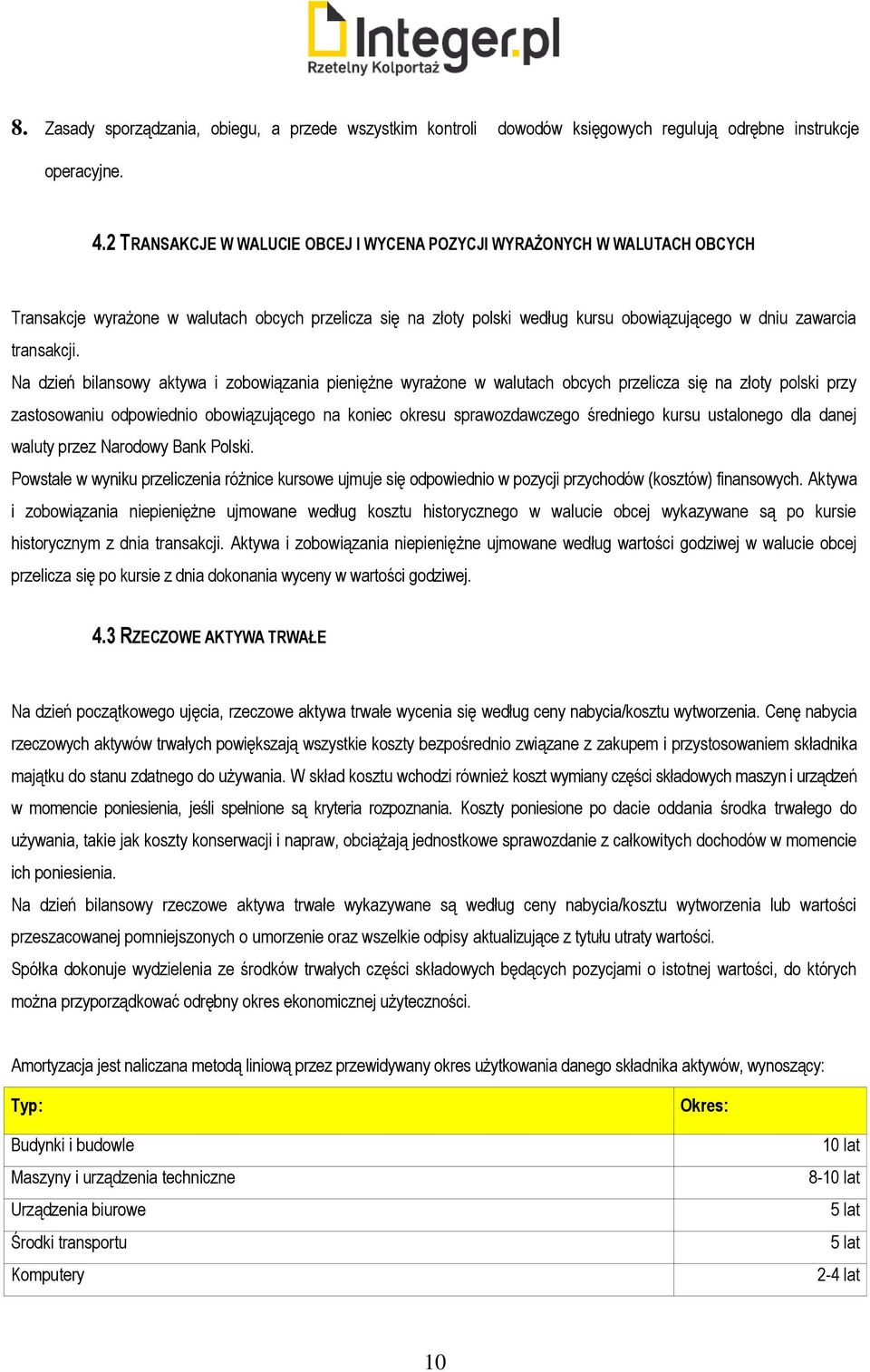 Na dzień bilansowy aktywa i zobowiązania pieniężne wyrażone w walutach obcych przelicza się na złoty polski przy zastosowaniu odpowiednio obowiązującego na koniec okresu sprawozdawczego średniego