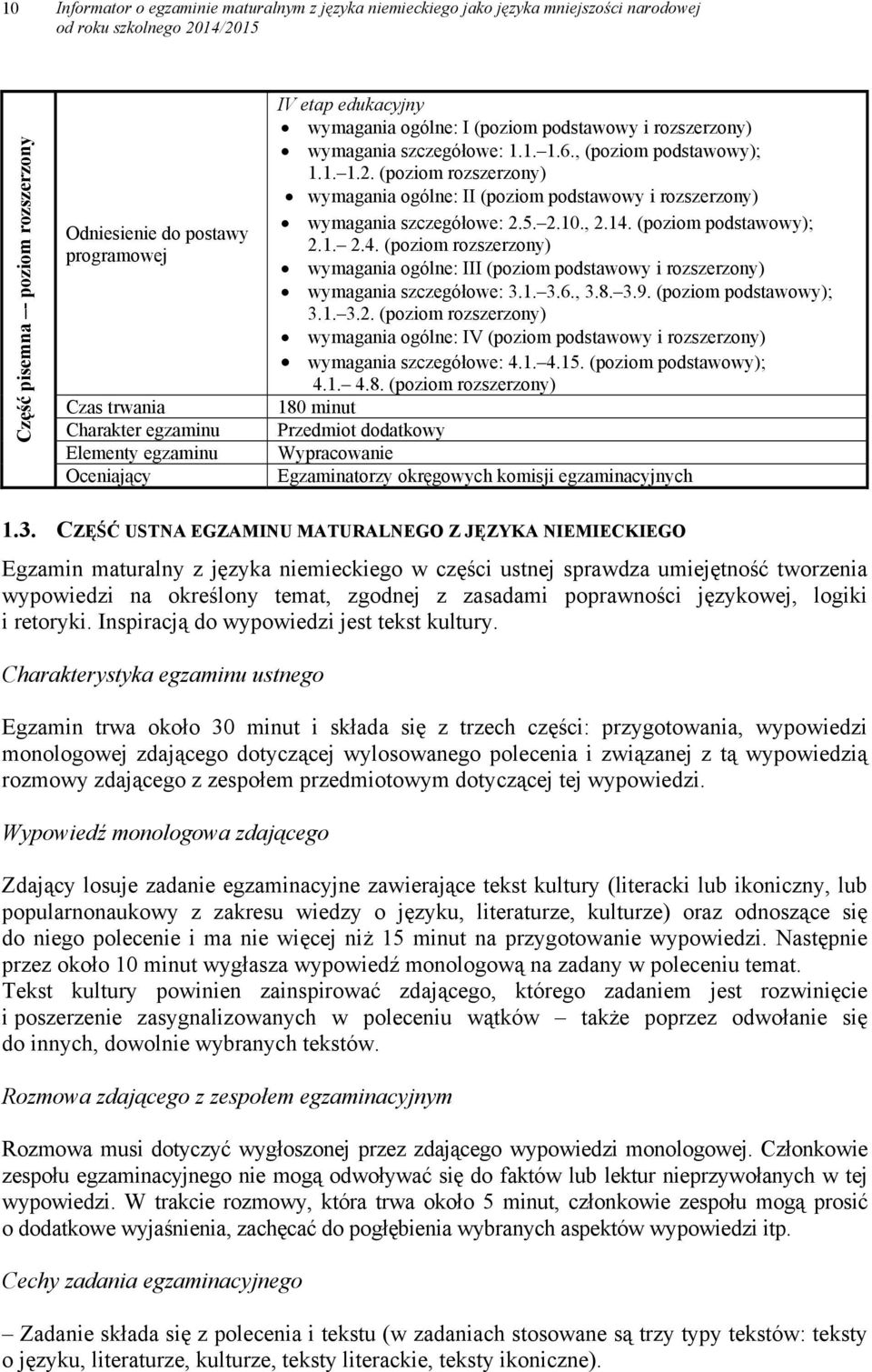 (poziom rozszerzony) wymagania ogólne: II (poziom podstawowy i rozszerzony) wymagania szczegółowe: 2.5. 2.10., 2.14.