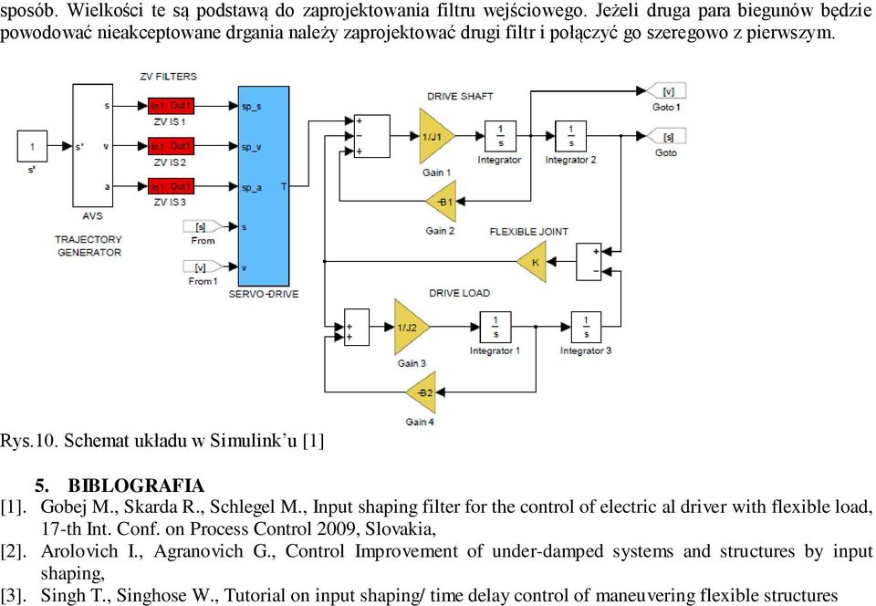 Schemat układu w Simulink u [] 5. BIBLOGRAFIA []. Gobej M., Skarda R., Schlegel M.