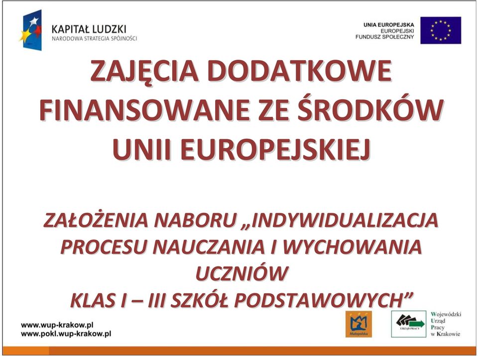 INDYWIDUALIZACJA PROCESU NAUCZANIA I