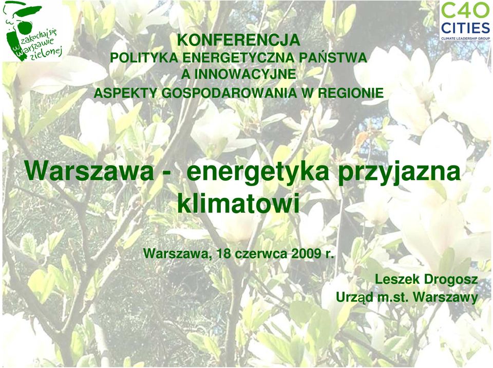 Warszawa - energetyka przyjazna klimatowi