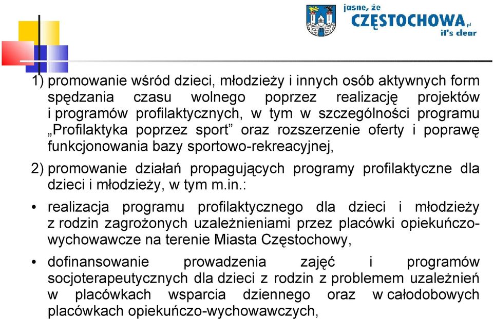 młodzieży, w tym m.in.