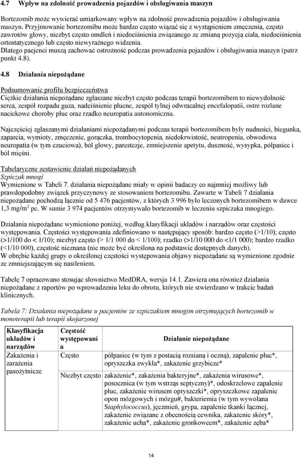 ortostatycznego lub często niewyraźnego widzenia. Dlatego pacjenci muszą zachować ostrożność podczas prowadzenia pojazdów i obsługiwania maszyn (patrz punkt 4.