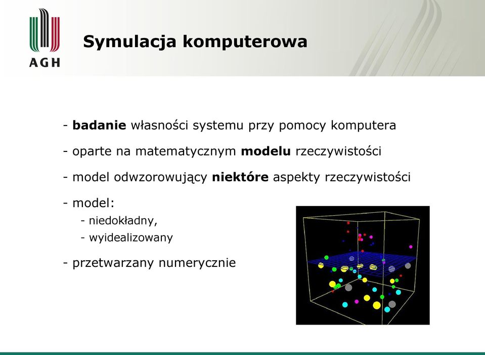 rzeczywistości - model odwzorowujący niektóre aspekty