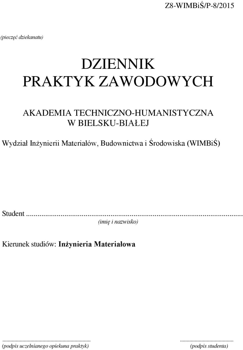 Budownictwa i Środowiska (WIMBiŚ) Student.