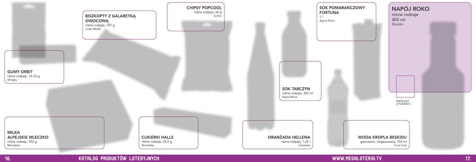 różne rodzaje, 300 ml Milka Alpejskie Mleczko różne rodzaje, 350 g cukierki Halls różne rodzaje, 33,5 g oranżada
