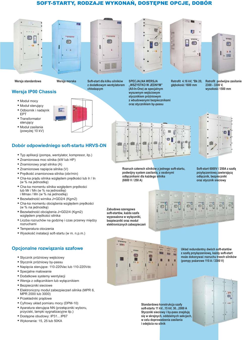 16 kv, *Bk 20, WSZYSTKO W JEDNYM głębokość 1600 mm (All-In-One) ze specjalnym wysuwnym wejściowym stycznikiem próżniowym z wbudowanymi bezpiecznikami oraz stycznikiem by-passu Retrofit podwójne