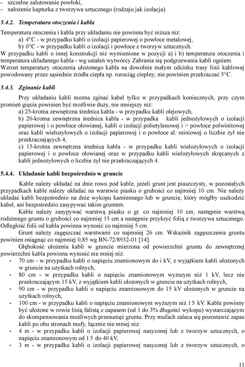 o izolacji i powłoce z tworzyw sztucznych.