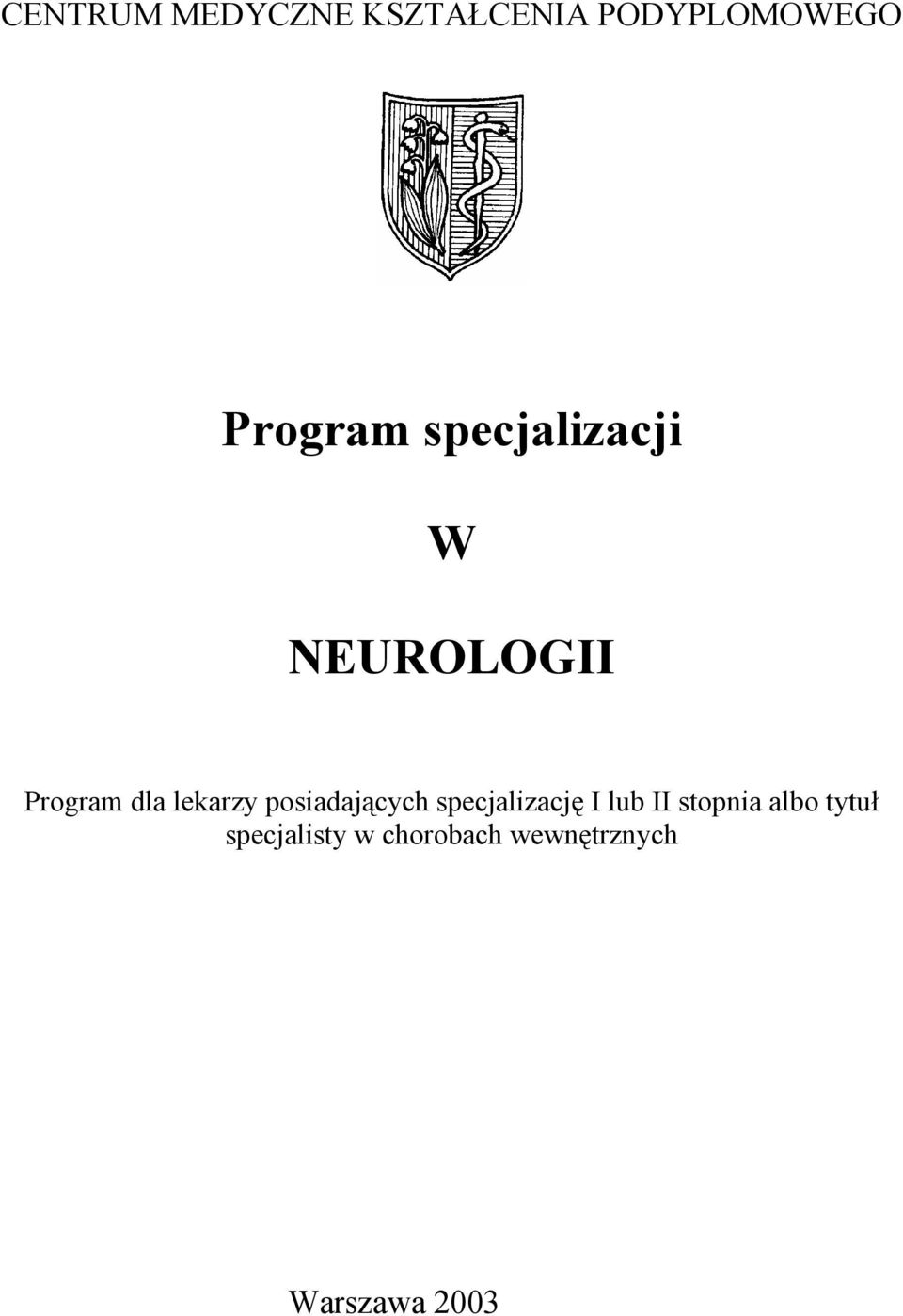 NEUROLOGII Program dla lekarzy