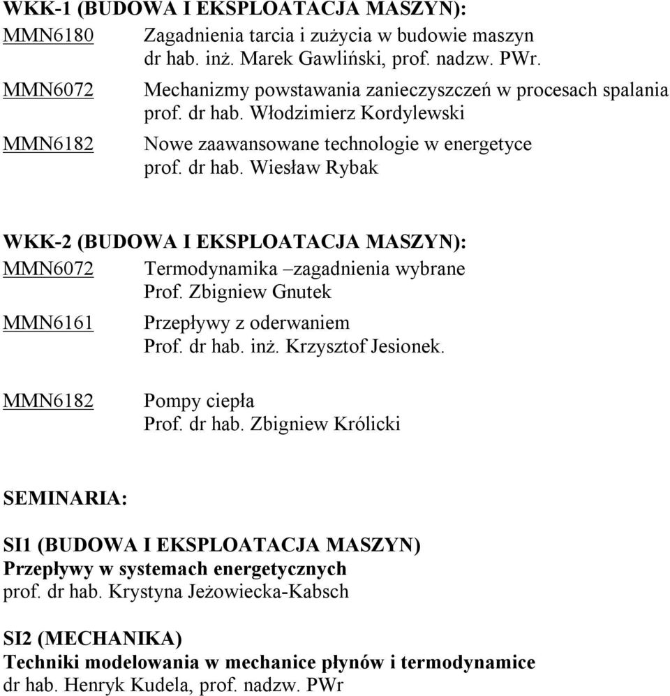 Włodzimierz Kordylewski Nowe zaawansowane technologie w energetyce prof. dr hab.