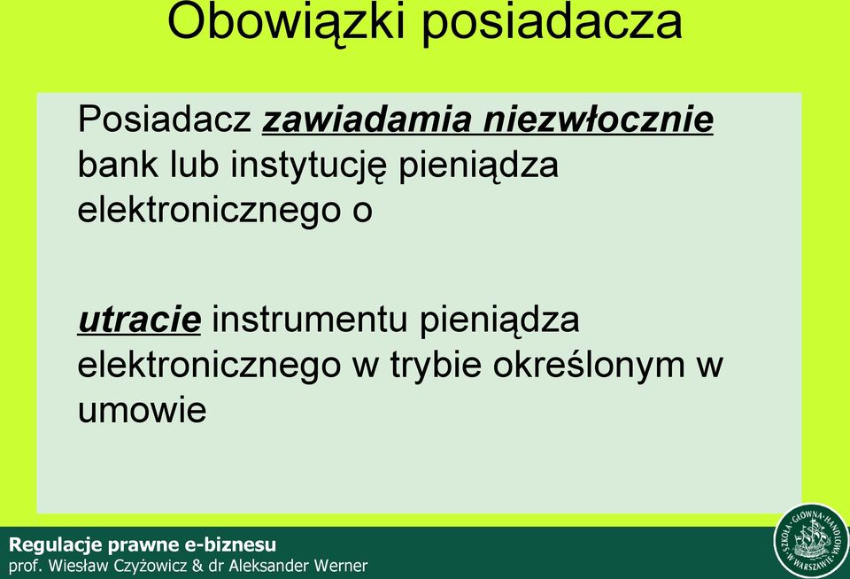 elektronicznego o utracie instrumentu