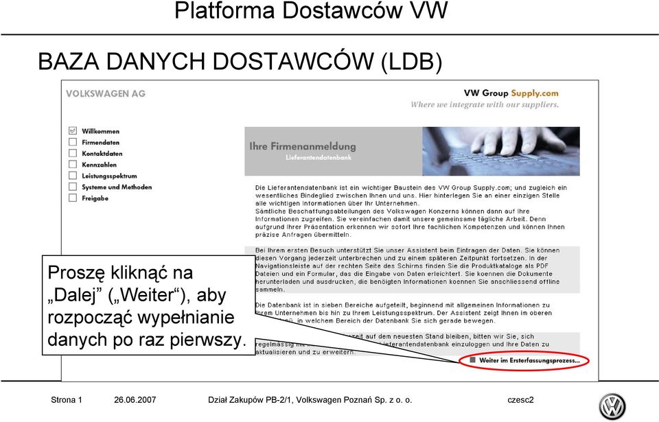danych po raz pierwszy. Strona 1 26.06.