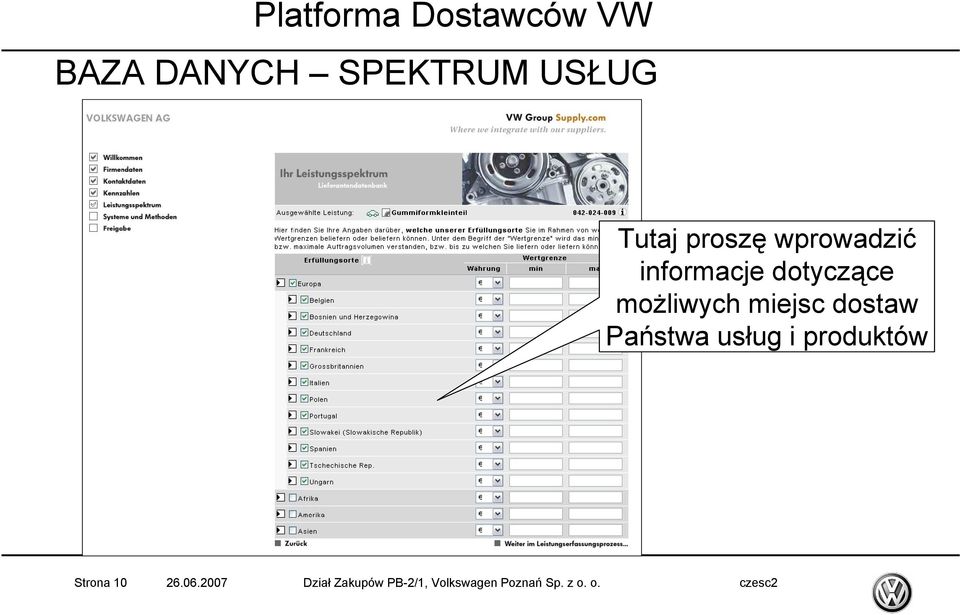 Państwa usług i produktów Strona 10 26.06.