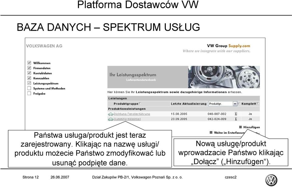 podpięte dane.