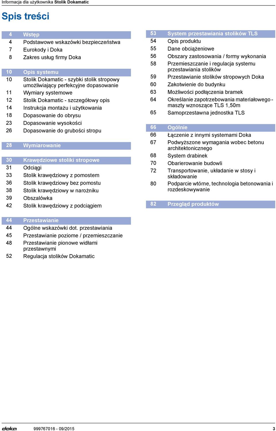 Dopasowanie do grubości stropu 28 Wymiarowanie 30 Krawędziowe stoliki stropowe 31 Odciągi 33 Stolik krawędziowy z pomostem 36 Stolik krawędziowy bez pomostu 38 Stolik krawędziowy w narożniku 39