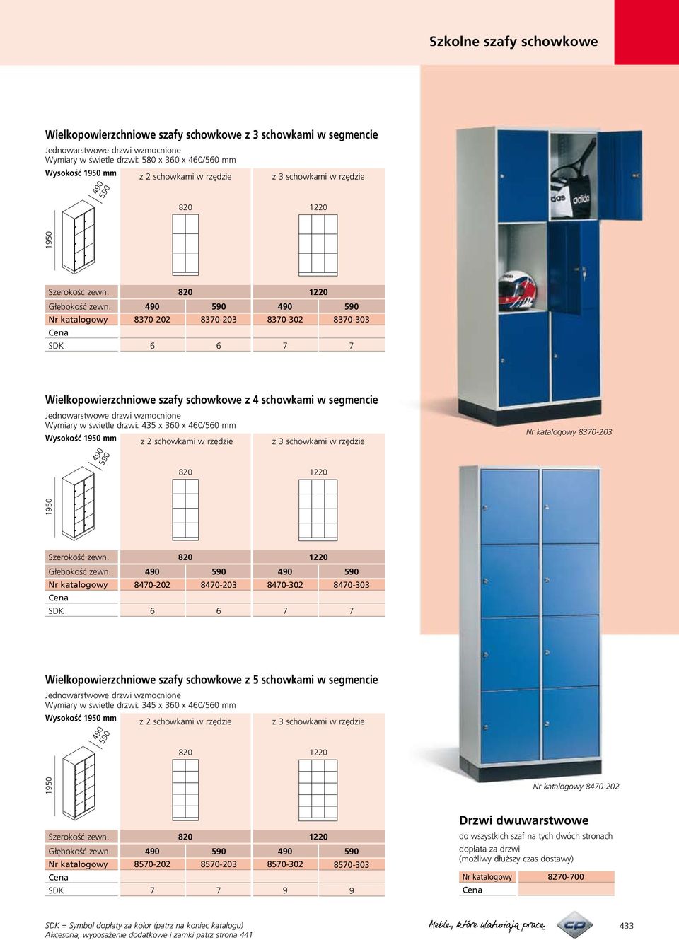 schowkowe z schowkami w segmencie Wymiary w świetle drzwi: 34 x 30 x 40/0 mm Wysokość mm 90 40-202 90 90 0-202 0-203 0-302 9 0-303 9 Drzwi dwuwarstwowe do wszystkich szaf na