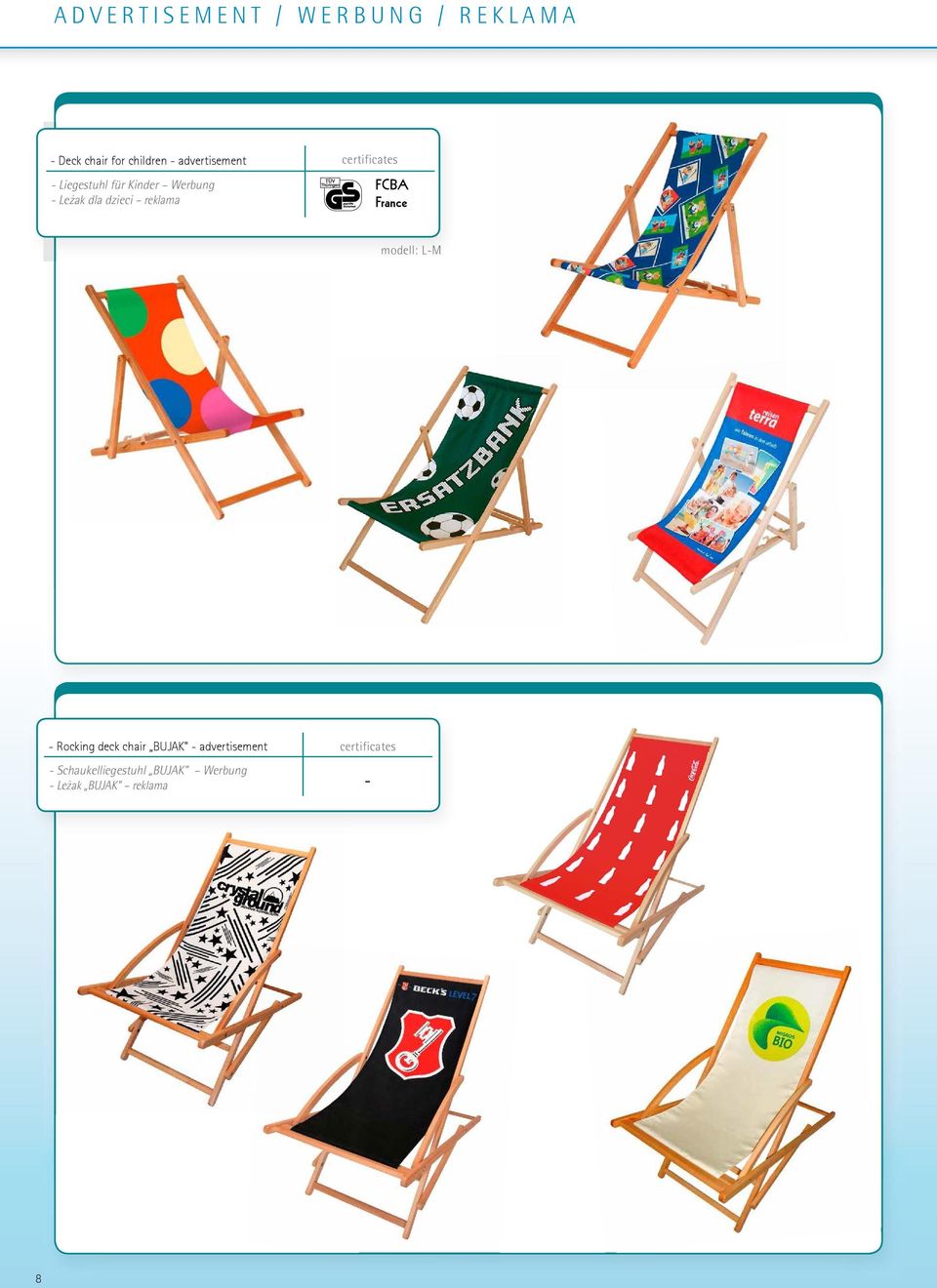 dzieci reklama FCBA France modell: L-M - Rocking deck chair BUJAK" -