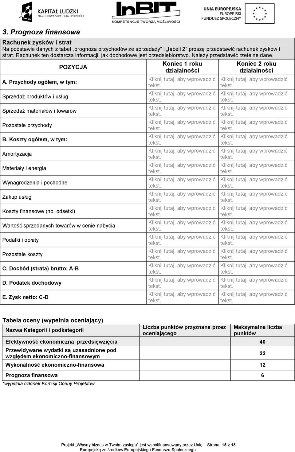 Przychody ogółem, w tym: Sprzedaż produktów i usług Sprzedaż materiałów i towarów Pozostałe przychody B.